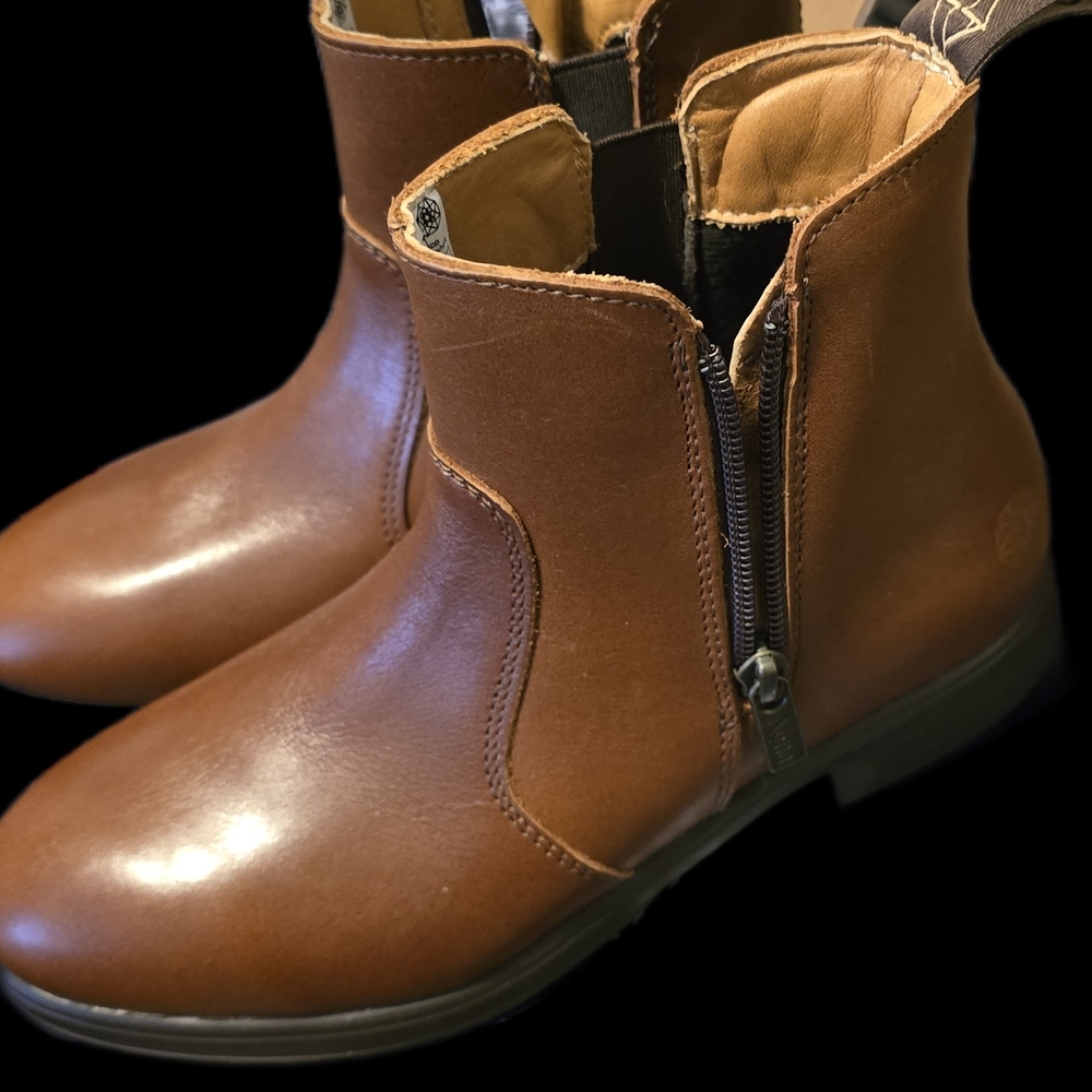 Women's Brown Zip Chelsea Ankle Boots